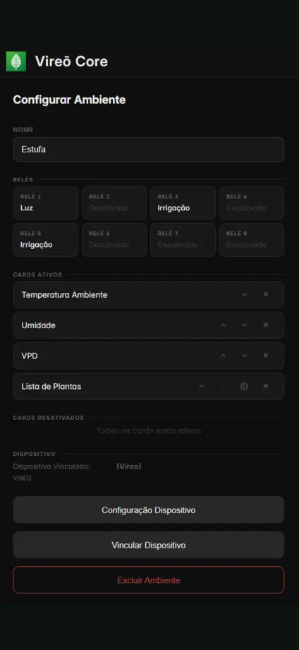 Captura da plataforma móvel Vireō